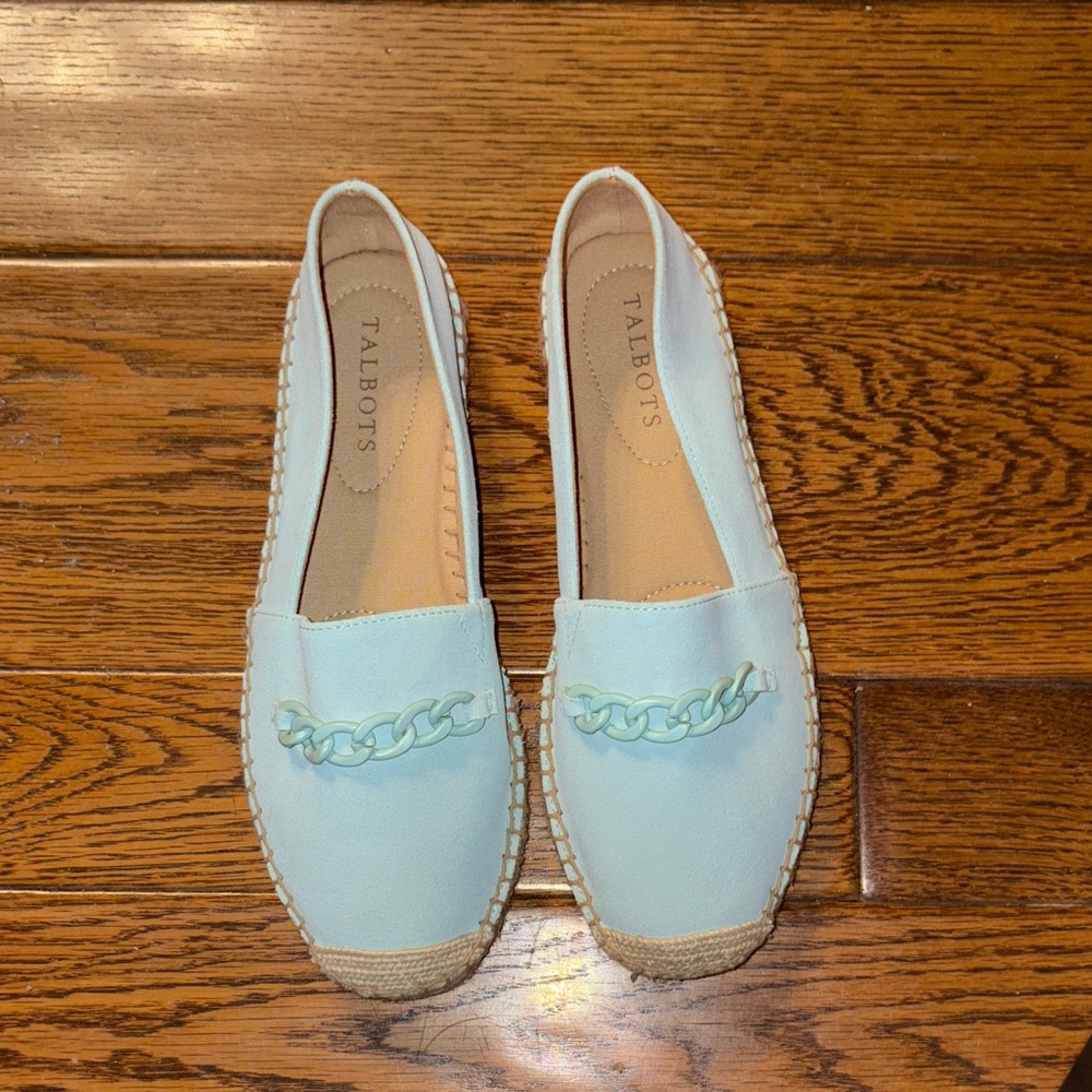 Talbots Light Blue Espadrilles with Chain Detail